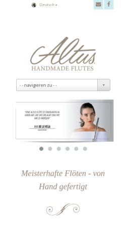 Vorschau der mobilen Webseite www.altusflutes.eu, Altus Flutes