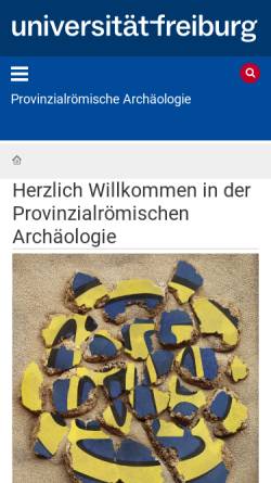 Vorschau der mobilen Webseite www.provroem.uni-freiburg.de, Abteilung für Provinzialrömische Archäologie der Universität Freiburg