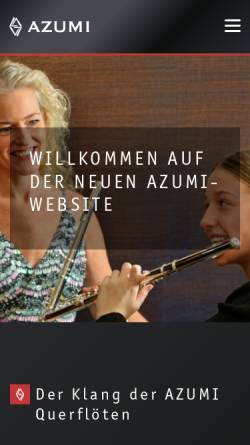 Vorschau der mobilen Webseite www.azumi.eu, Azumi Flutes Europe