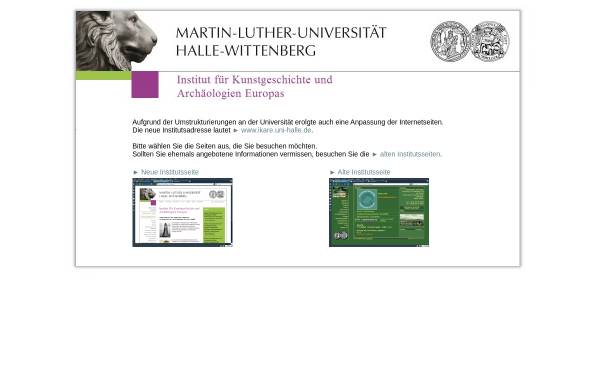 Vorschau von www.praehist.uni-halle.de, Institut für Prähistorische Archäologie der MLU Halle-Wittenberg