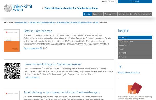 Vorschau von www.oif.ac.at, Österreichisches Institut für Familienforschung (ÖIF)