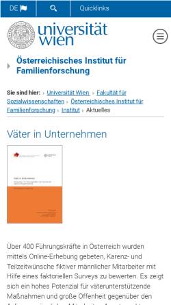 Vorschau der mobilen Webseite www.oif.ac.at, Österreichisches Institut für Familienforschung (ÖIF)