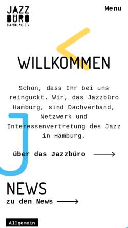 Vorschau der mobilen Webseite www.jazzhamburg.de, Jazzbüro Hamburg e.V.