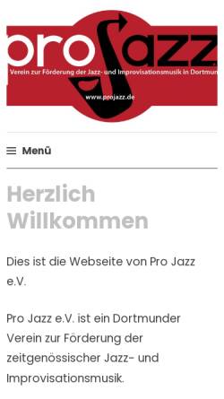 Vorschau der mobilen Webseite projazzdortmund.wordpress.com, ProJazz Dortmund e.V.