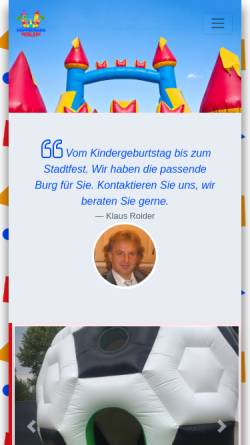 Vorschau der mobilen Webseite www.klaus-roider.de, Hüpfburgenverleih Klaus Roider