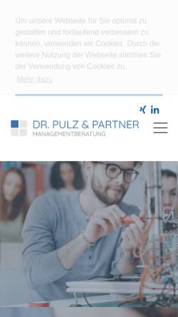 Vorschau der mobilen Webseite mehr-innovationserfolg.de, Dr. Pulz & Partner Managementberatung