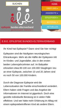 Vorschau der mobilen Webseite www.epilepsie-elternverband.de, Epilepsie Bundes-Elternverband