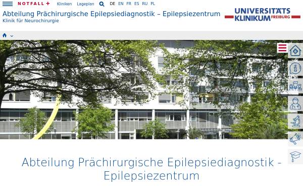 Vorschau von www.uniklinik-freiburg.de, Epilepsiezentrum Freiburg