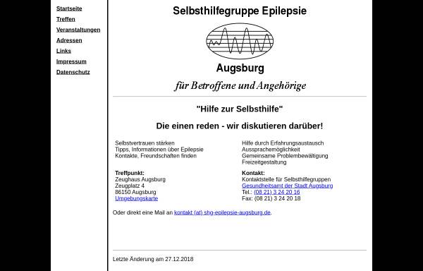 Vorschau von www.shg-epilepsie-augsburg.de, SHG Epilepsie Augsburg