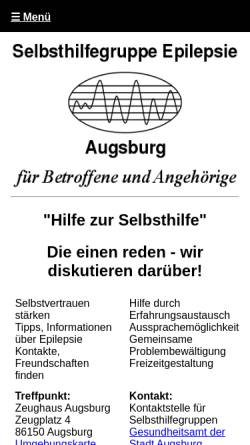 Vorschau der mobilen Webseite www.shg-epilepsie-augsburg.de, SHG Epilepsie Augsburg