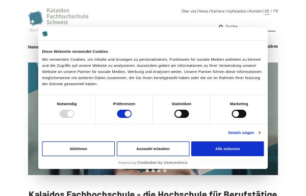 Vorschau von www.kalaidos-fh.ch, Kalaidos Fachhochschule