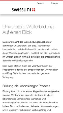 Vorschau der mobilen Webseite www.swissuni.ch, Swissuni