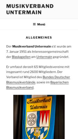 Vorschau der mobilen Webseite musikverband-untermain.de, Musikverband Untermain