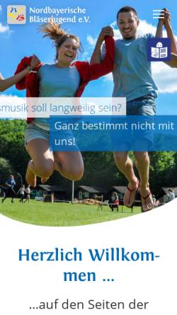 Vorschau der mobilen Webseite www.blaeserjugend.de, Nordbayerische Bläserjugend e.V.
