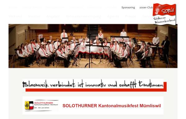 Vorschau von www.sobv-online.ch, SOBV Solothurner Blasmusikverband
