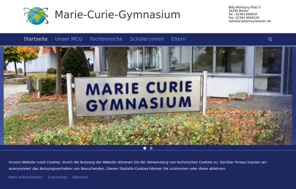Vorschau von mcg-boenen.de, Marie-Curie-Gymnasium Bönen