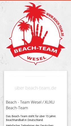 Vorschau der mobilen Webseite www.beach-team.de, XUXU Beach-Team