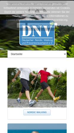 Vorschau der mobilen Webseite www.dnv-online.de, Deutscher Nordic Walking Verband (DNV)