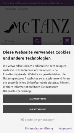 Vorschau der mobilen Webseite www.mc-tanz.de, Mc-Tanz, Constantin Henck