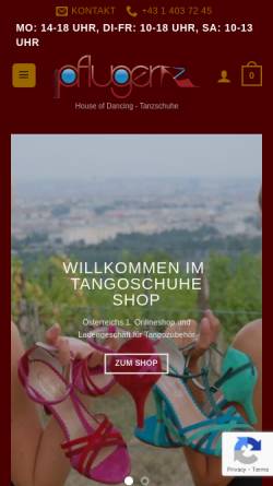 Vorschau der mobilen Webseite www.tangoschuhe.at, House Of Dancing, Ruth Pfluger