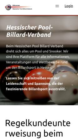 Vorschau der mobilen Webseite www.hpbv.de, Hessischer-Pool-Billard-Verband von 1975 e.V.