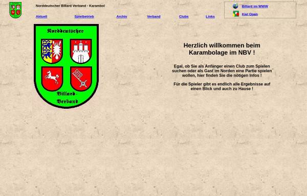 Vorschau von www.nbv-karambol.de, Karambolage im Norddeutschen Billard Verband