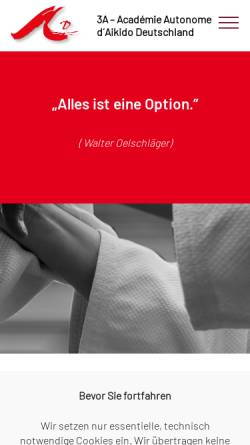 Vorschau der mobilen Webseite www.3a.org, Académie Autonome d'Aikido