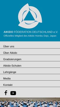 Vorschau der mobilen Webseite www.aikido-foederation.de, Aikido-Föderation Deutschland