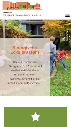 Vorschau der mobilen Webseite www.veff.de, Aachen - Verein der Ehemaligen, Freunde und Förderer des INDA-Gymnasiums e.V. (VEFF)