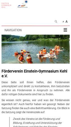 Vorschau der mobilen Webseite www.einsteiner.de, Kehl - Förderverein Einstein-Gymnasium Kehl e.V.