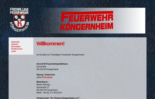 Vorschau von www.feuerwehr-koengernheim.de, Freiwillige Feuerwehr Köngernheim