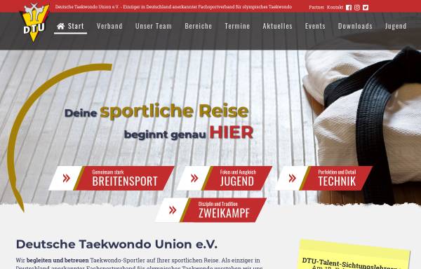 Vorschau von www.dtu.de, Deutsche Taekwondo Union