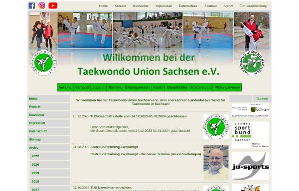 Vorschau von www.taekwondo-union-sachsen.de, Taekwondo Union Sachsen