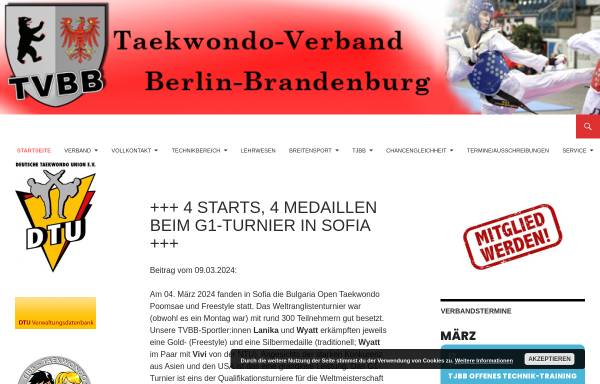 Vorschau von tvbb.info, Taekwondo-Verband Berlin-Brandenburg e.V.