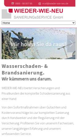 Vorschau der mobilen Webseite www.wieder-wie-neu.de, Wieder Wie Neu GmbH