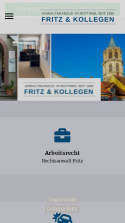 Vorschau der mobilen Webseite www.fritz-rechtsanwalt-rottweil.de, Fritz & Kollegen