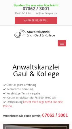 Vorschau der mobilen Webseite www.kanzlei-gaul.de, Gaul & Kollegen