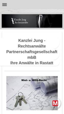 Vorschau der mobilen Webseite www.kanzlei-jung.de, Kanzlei Jung