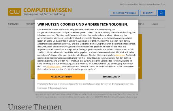 Vorschau von www.computerwissen.de, Fachverlag für Computerwissen