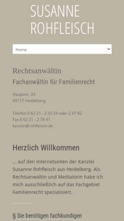 Vorschau der mobilen Webseite www.rohfleisch.de, Rohfleisch Susanne