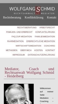 Vorschau der mobilen Webseite www.ra-wschmid.de, Schmid Wolfgang