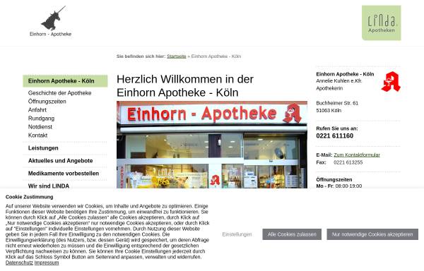 Vorschau von einhorn-apotheke-koeln.de, Einhorn-Apotheke