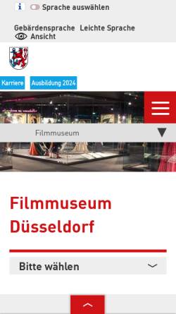 Vorschau der mobilen Webseite www.duesseldorf.de, Filmmuseum