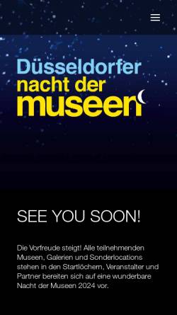 Vorschau der mobilen Webseite www.nacht-der-museen.de, Nacht der Museen Düsseldorf