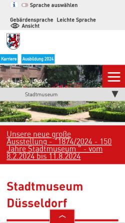 Vorschau der mobilen Webseite www.duesseldorf.de, Stadtmuseum