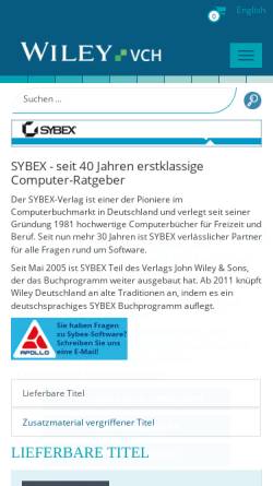 Vorschau der mobilen Webseite www.sybex.de, Sybex