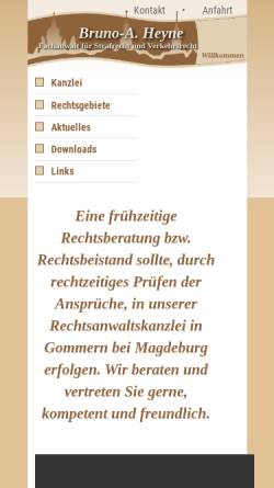 Vorschau der mobilen Webseite www.rechtsanwalt-heyne.de, Heyne Bruno-A.