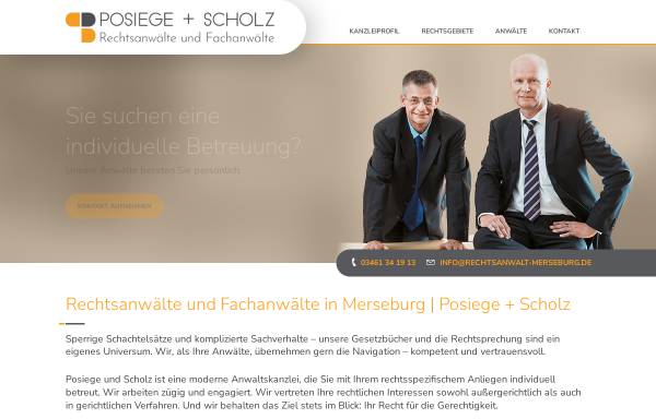 Vorschau von www.rechtsanwalt-merseburg.de, Rechtsanwälte und Fachanwälte Posiege & Scholz