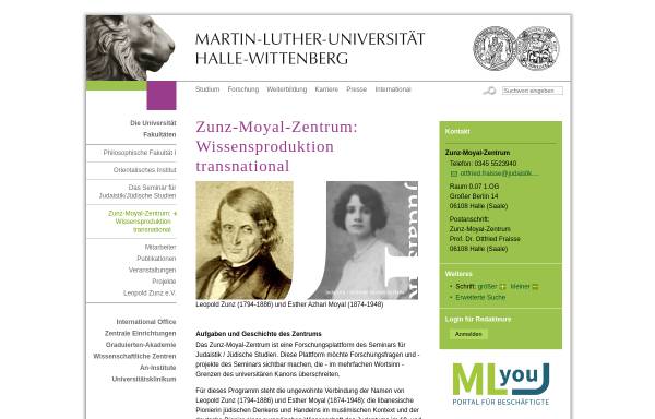 Vorschau von www.lzz.uni-halle.de, Leopold Zunz Zentrum Wittenberg