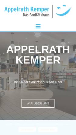 Vorschau der mobilen Webseite www.appelrath-kemper.de, Sanitätshaus Appelrath-Kemper GmbH